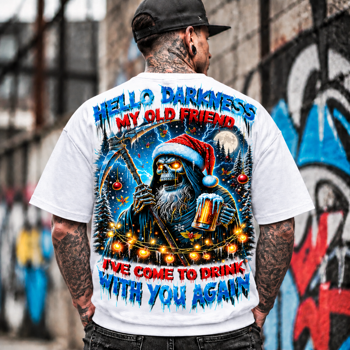 Grim Reaper Santa Drinking Beer Sweatshirt,