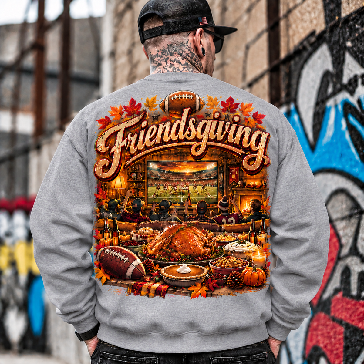 Friendsgiving Football Feast Tee