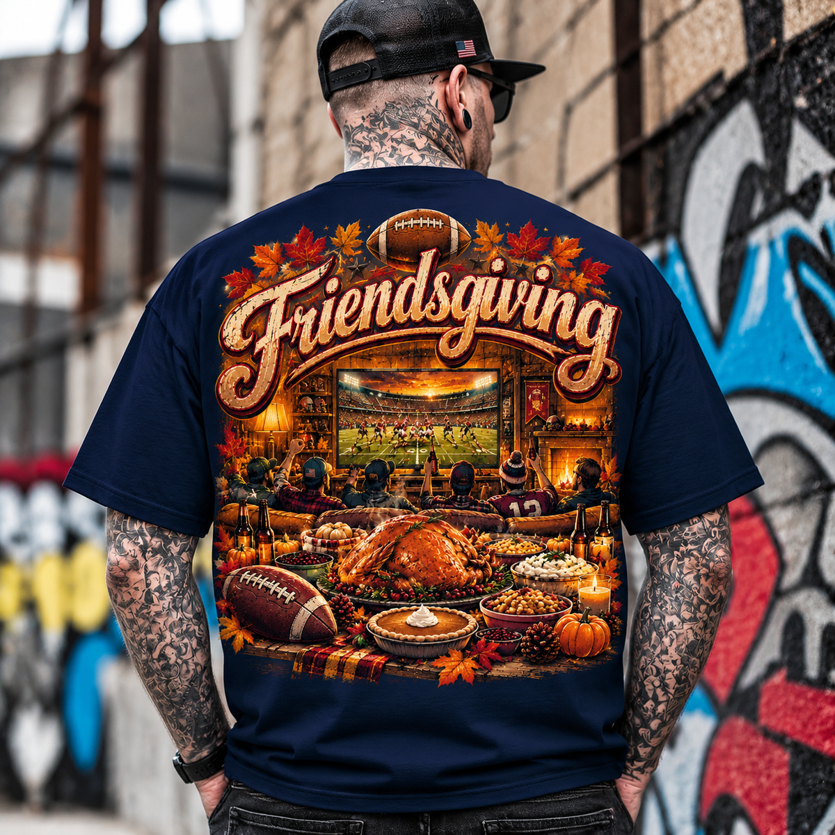 Friendsgiving Football Feast Tee