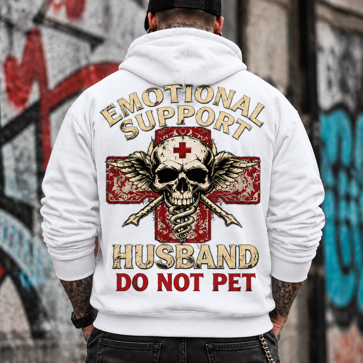 Emotional Support Husband Graphic Hoodie