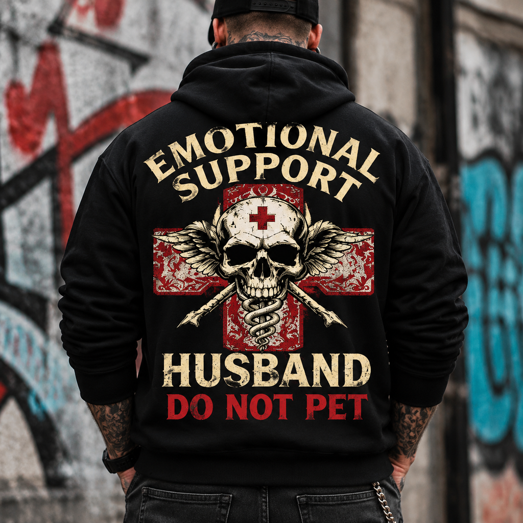 Emotional Support Husband Graphic Hoodie