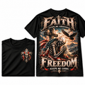 Patriotic Prayer Skull Graphic Tee