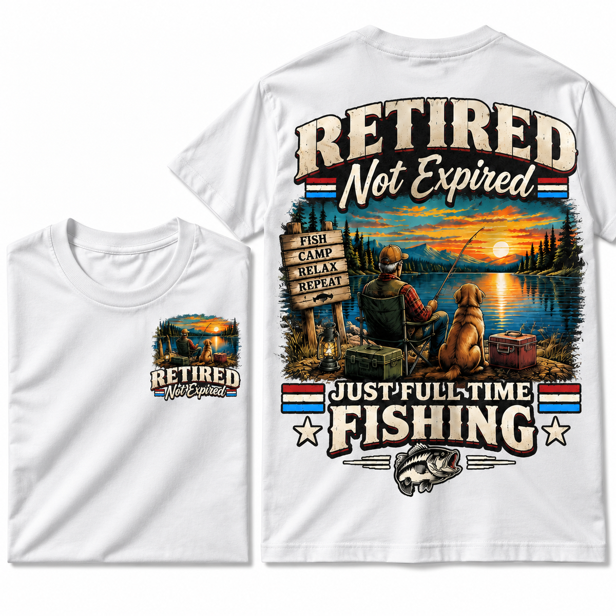 Retired Full-Time Fishing Tee