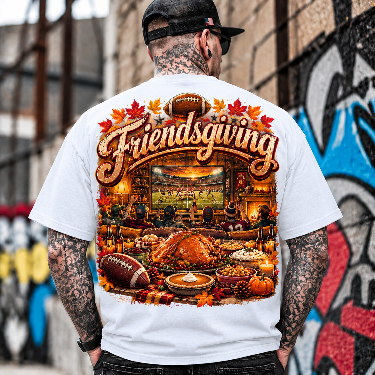 Friendsgiving Football Feast Tee