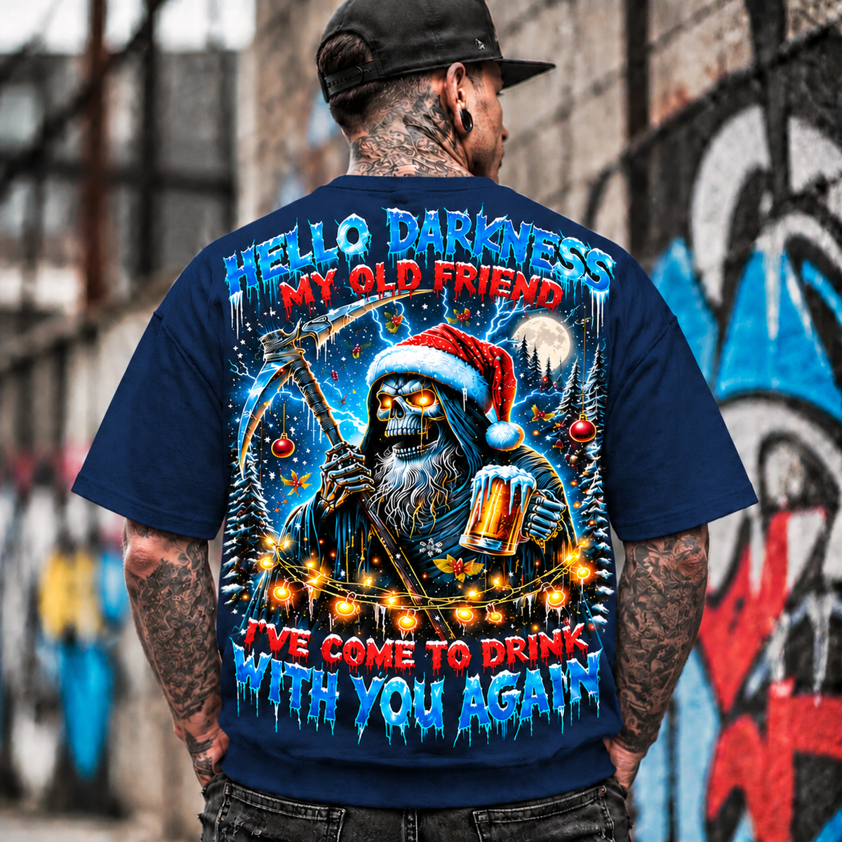 Grim Reaper Santa Drinking Beer Sweatshirt,