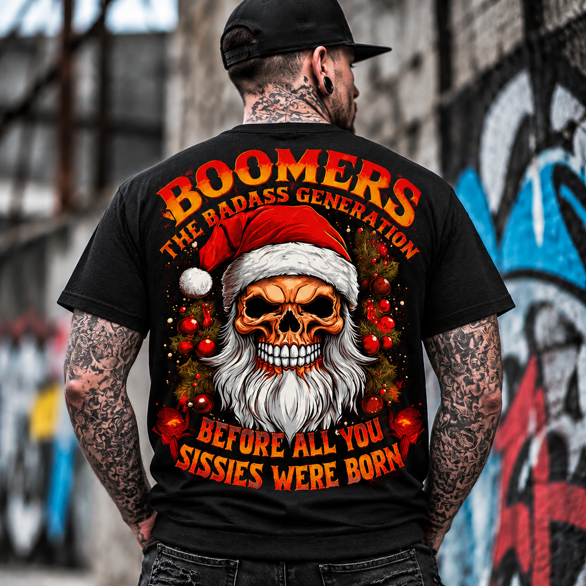 Funny Skull Santa Christmas Sweatshirt