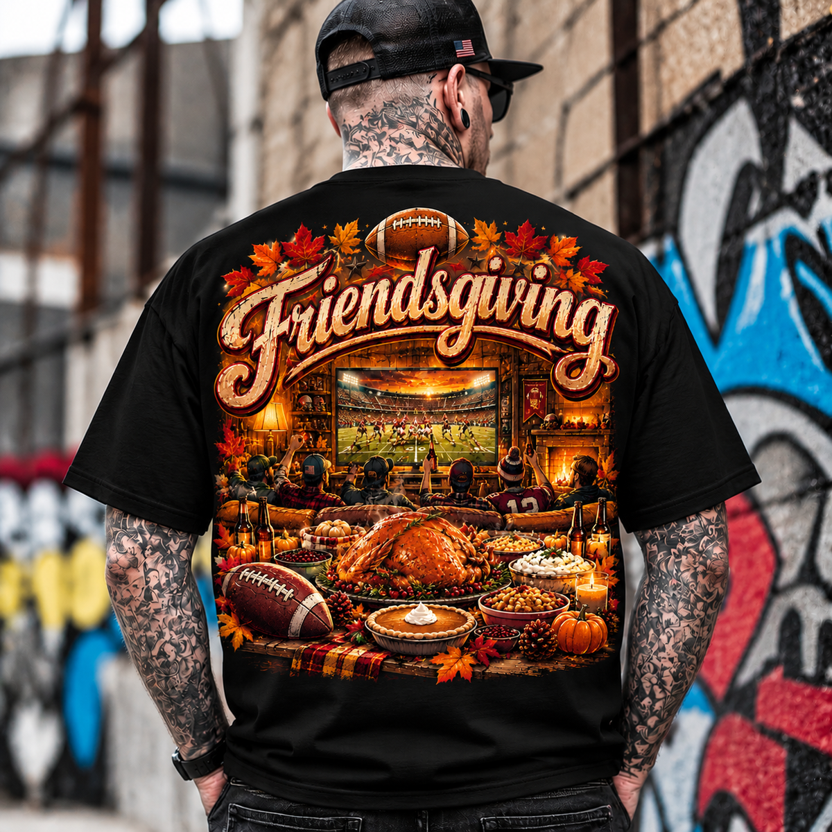Friendsgiving Football Feast Tee