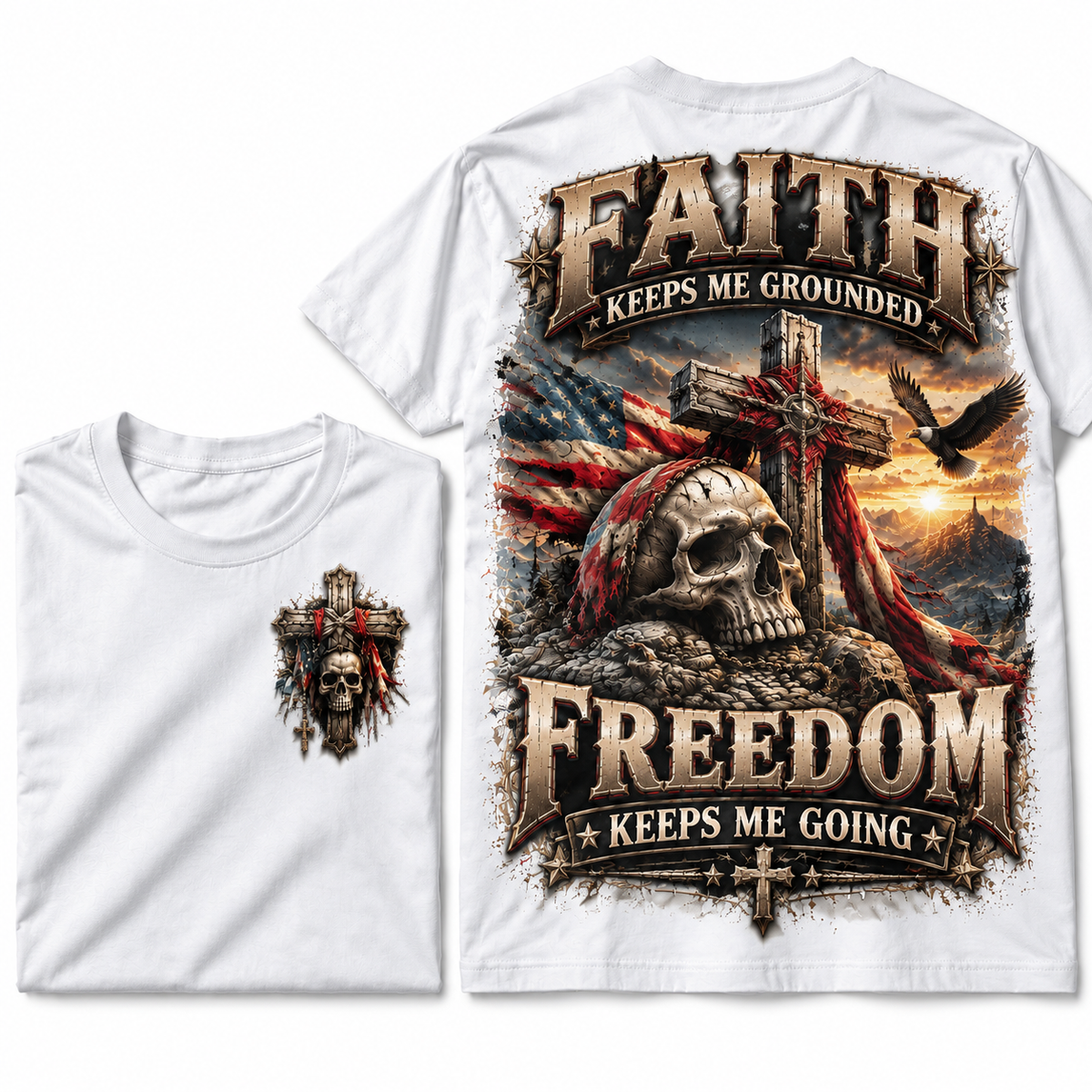 Faith Freedom Skull Cross Tee