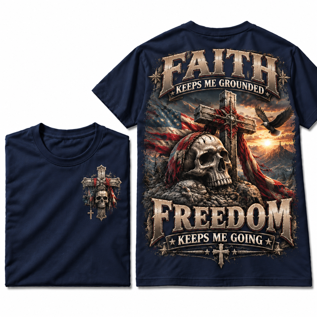 Faith Freedom Skull Cross Tee