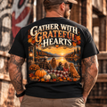 Gather With Grateful Hearts, Vintage Pumpkin Design,