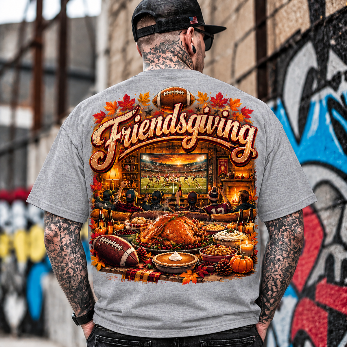 Friendsgiving Football Feast Tee