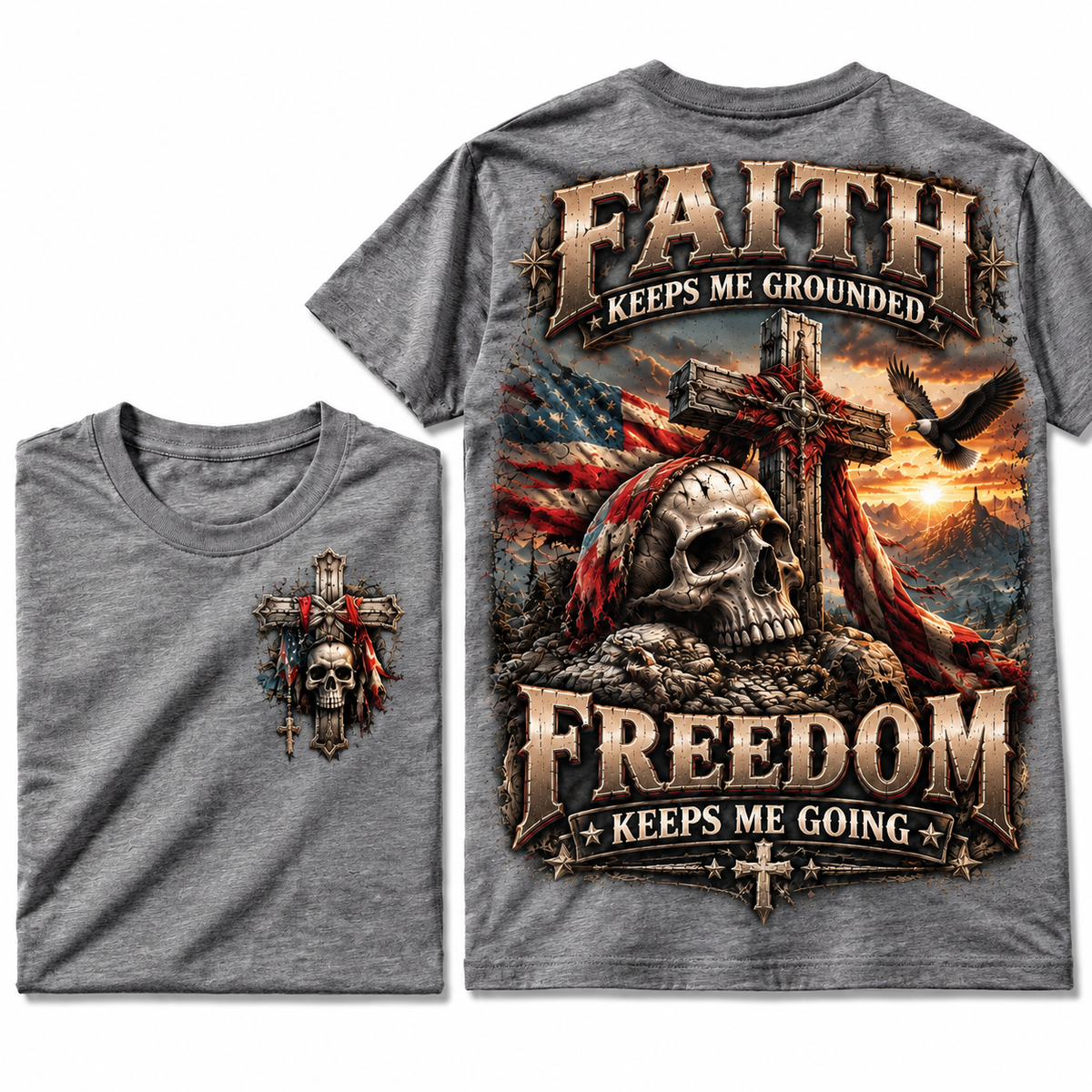 Faith Freedom Skull Cross Tee