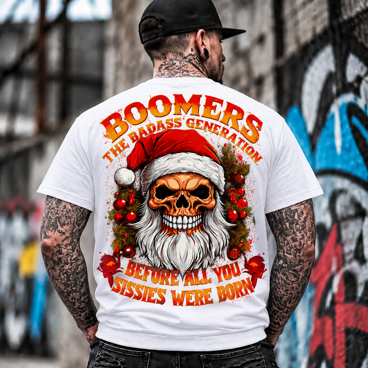 Funny Skull Santa Christmas Sweatshirt