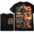 Faith Freedom Cross Graphic Tee
