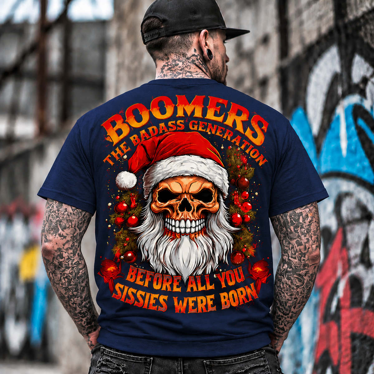 Funny Skull Santa Christmas Sweatshirt
